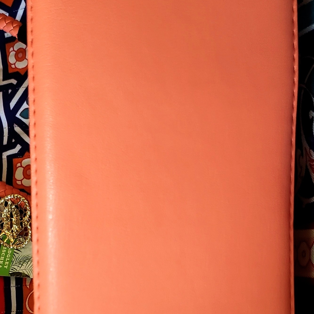 Badgley Mischka Coral Color Vegan Leather . Satchel.NWT - Picture 3 of 7